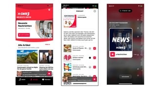 Ansicht der neuen SWR3 App: Nachrichten, Podcasts, News (Foto: SWR3) Ansicht der neuen SWR3 App: Nachrichten, Podcasts, News