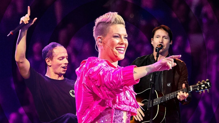 DJ Alle Farben, Sängerin Pink und Sänger James Blunt. (Foto: IMAGO, IMAGO / Future Image/IMAGO / ZUMA Wire/IMAGO / ABACAPRESS|Monatge: SWR3)