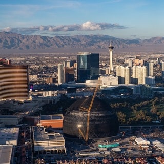 Die The Sphere Konzerthalle in Las Vegas (Foto: picture-alliance / Reportdienste, Picture Alliance) Die The Sphere Konzerthalle in Las Vegas